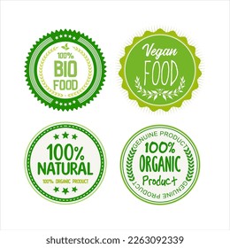 Collection of Ecology farm bio food vector green premium badges