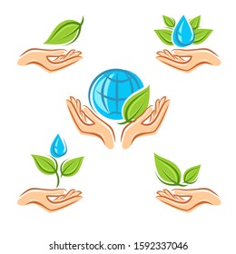 Collection ecology icons. Ecology icons set. Vector
