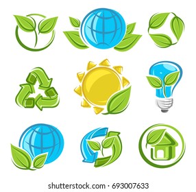 Collection ecology icons. Vector