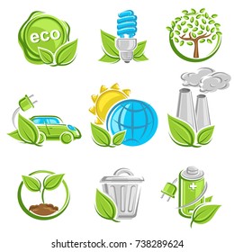 Collection ecology icons. Vector