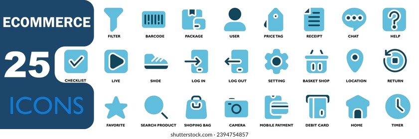 collection ecommerce icons. contains shopping,barcodes,shopping baskets,debit cards,payment,price tag.flat color icons collection.vector illustrations for apk, web and other designs.