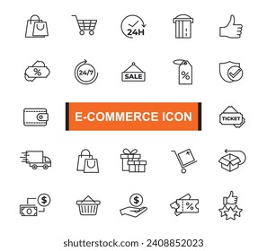 Colección de iconos de comercio electrónico. Los iconos más populares del comercio electrónico.