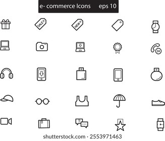 Collection of ecommerce Icons in vector form,  vector ecommerce icons.