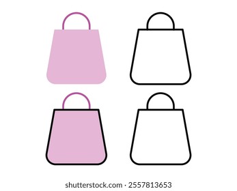 Collection of ecommerce shopping bag vector icon set designs