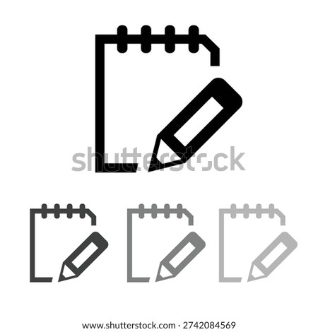Collection of Edit file icon, sign up icon vector, Vector art of notebook icon for note-taking concept, line vector illustration, paper notes icon isolated sign symbol illustration with check mark