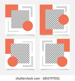 Collection of editable template post template, isolated on white background. Promotional set web banner for social media post. Vector illustration.