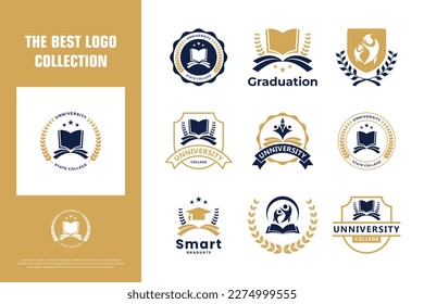 collection of education college logo design emblem concept