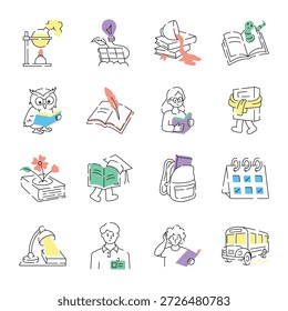 Sammlung von Bildung Doodle Style Illustrationen 

