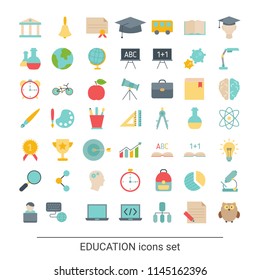 Collection education icons. Education, school and university elements to use in web, smart phone application ets.