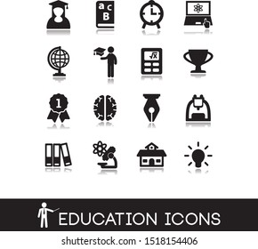 Collection of education icons. Vector illustration. 
