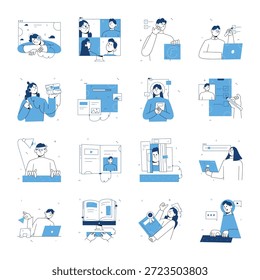Colección de la Educación y el aprendizaje de Ilustraciones de estilo Doodle 