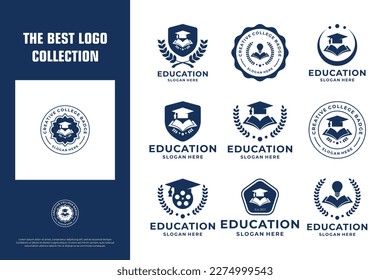 collection of Education logo design College emblem template.