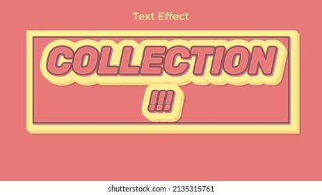 collection effect text with flat color