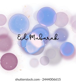 A collection of Eid al-Fitr greetings in the form of simple, aesthetic illustrations and containing several icons. You can see the writing entitled Eid Mubarak which is very beautiful and charming