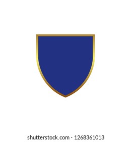Collection of eight different colored shield with drop shadow