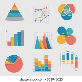 Collection Eight Different Flat Diagram Icons Stock Vector (Royalty ...