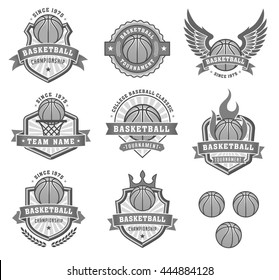 Collection Eight Vector Basketball Logo Insignias Stock Vector (Royalty ...