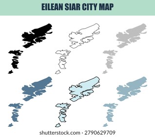 Collection of Eilean Siar geographic outlines in solid lined and stock formats. Useful for travel guides data visualization or regional branding.