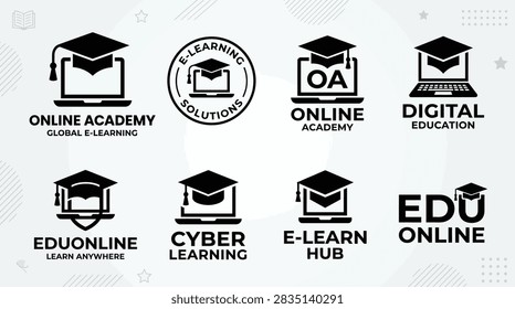 Collection of elearning online education logos