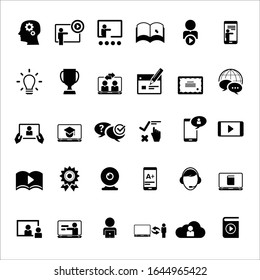 Collection of e-learning related icons
