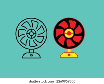 Collection of electric fans of various types isolated on white background. Bundle of household devices for air cooling and conditioning, climate control.
