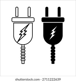 colección de tomas eléctricas con enchufes negros. Los enchufes y tomas de corriente están desenchufados. El concepto de conexión y desconexión con cables.