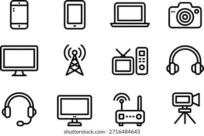 Colección de dispositivos electrónicos y aparatos para la comunicación