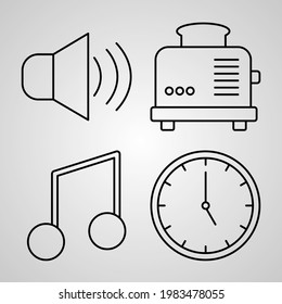 Collection of Electronics And Devices Symbols in Outline Style
