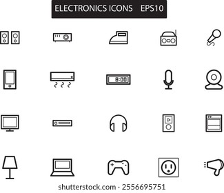 Collection of Electronics icons in Vector form, set os vector electronics icons