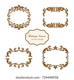 Collection elegance vintage style frame for your design. Creative hand drawn frame set traced from own sketch