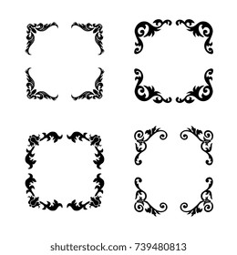 Collection elegance vintage style frame for your design. Creative hand drawn frame set traced from own sketch
