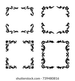 Collection elegance vintage style frame for your design. Creative hand drawn frame set traced from own sketch