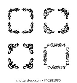Collection elegance vintage style frame for your design. Creative hand drawn frame set traced from own sketch