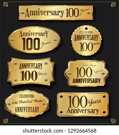 Collection Of Elegant Anniversary Golden Labels