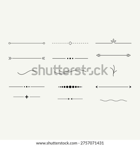 Collection of Elegant Black Decorative Dividers Ornamental Lines and Text Separators Stock photo © 