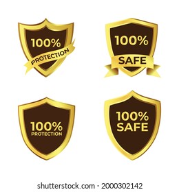 Collection of elegant black and golden design elements badges, and ornaments. Golden sale frame badge and label vector collection.