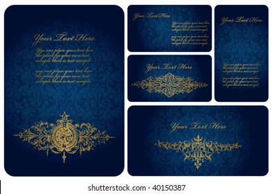 collection of elegant blue templates
