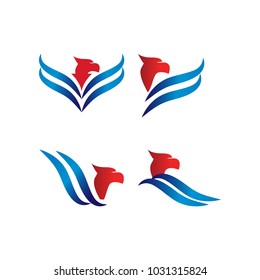Collection of elegant eagle logo design template