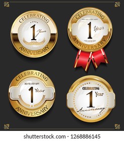 Collection of Elegant golden anniversary background 
