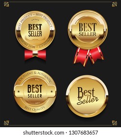 Collection of Elegant golden premium Best seller labels