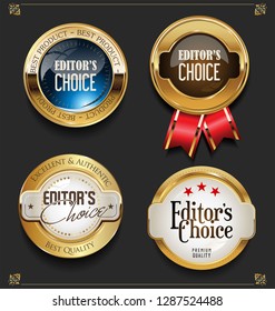 Collection of Elegant golden premium Editors choice labels