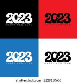 Collection of Elegant Happy New Year 2023 design background. Twenty Twenty Three design vector