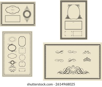 A collection of elegant and intricate frame vector illustrations, perfect for enhancing invitations, artwork, and branding with sophisticated borders and decorative elements