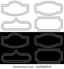 Collection of Elegant Label Frames Pack. Classic Vintage Badges for Product and Branding Design. Vector illustration isolated on black and white background.