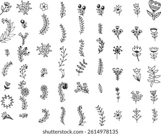 A collection of elegant leaf vector illustrations featuring natural shapes and botanical styles, perfect for eco-friendly designs, invitations, and branding projects