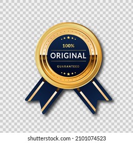 collection of elegant navy blue and gold design elements - labels, seals, badges and ornaments