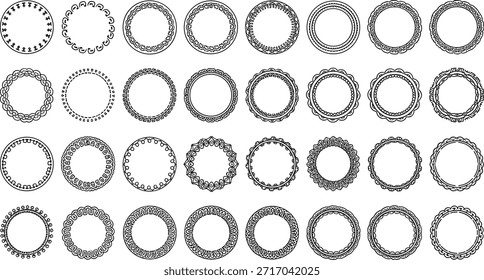 Colección de elegantes diseños de marco circular ornamentado para uso decorativo