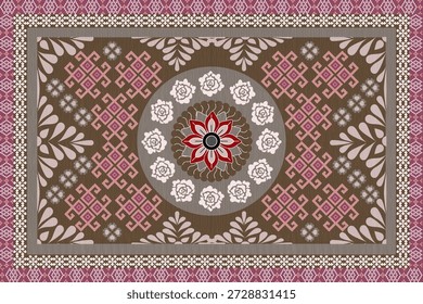 coleção de elegantes padrões de tapete estilo persa com intrincados motivos florais, elementos barrocos, maroon, artesanato tradicional em um formato vetorial moderno. Perfeito para decoração doméstica, design têxtil, impressões digitais e padrões de superfície.