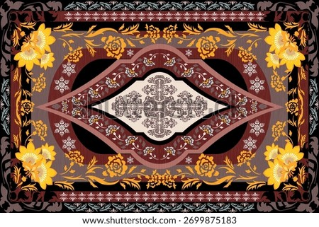 collection of elegant Persian-style carpet patterns featuring intricate floral motifs, baroque elements,maroon, traditional craftsmanship in a modern vector format. Perfect for home decor, textile des