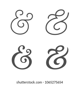 Collection Elegant Stylish Custom Ampersand Decoration Stock Vector ...